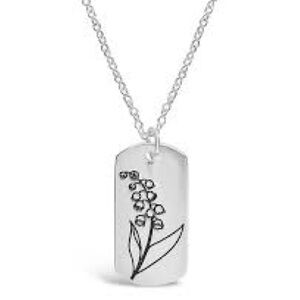 Sterling Forever Silver-Tone “Lily of the Valley” May Birth Flower Necklace